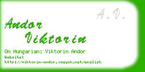 andor viktorin business card